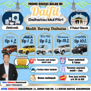Jual Mobil Murah Daihatsu Tanah Bumbu Kalsel-Kalteng Terbaik Termurah, Big Promo 2025