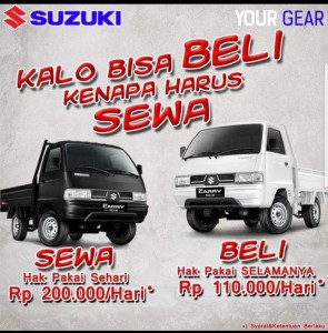 Promo Suzuki Medan. Kalo bisa beli kenapa harus sewa?