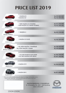 Harga / Price List Mazda Bandung