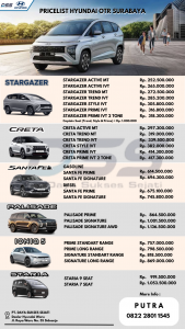 Pricelist terbaru Hyundai 2023